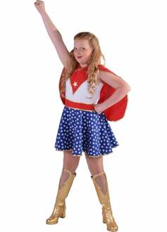 Superwoman & Supergirl Kostuum | Waanzinnig Sterke Super Girl | Meisje | Maat 152 | Carnaval kostuum | Verkleedkleding