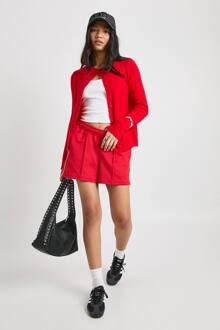 Superzachte Gebreide Cardigan Met Placketdetail, Red - L