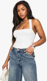 Superzachte Haltertop Met Vierkante Hals, White - 42