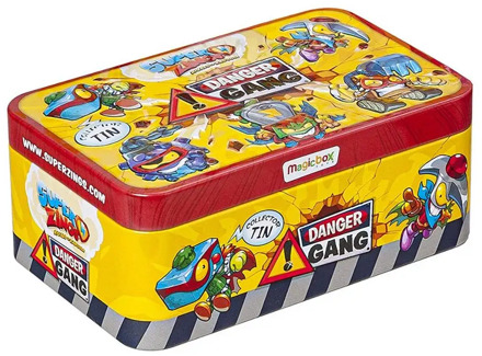 SuperZings- Tin Danger Gang collectible figures-5 exclusive unique SuperZings of this can