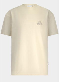 Supply & co. t-shirt korte mouw james t-shirt backprint 25308ja06/150 off-white - maat L Beige