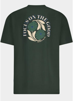 Supply & co. t-shirt korte mouw kegan t-shirt backprint 25308ke03/318 seaweed Groen - L
