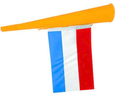 Supporters blaastoeter met Nederlandse vlag - oranje - kunststof - 36 cm - feestartikelen