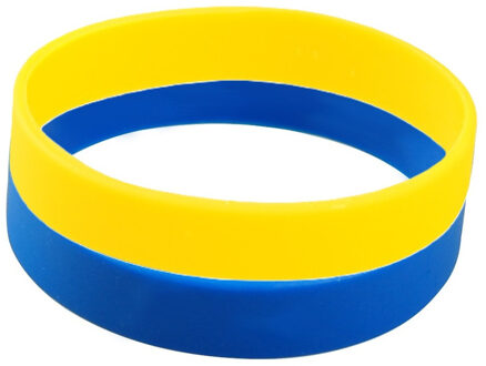 Supporters Oekraine set van 8x polsbandjes blauw en geel