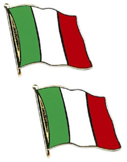 Supporters Pin broche speldje vlag Italie - 2x stuks - 20 mm - metaal - feestartikelen