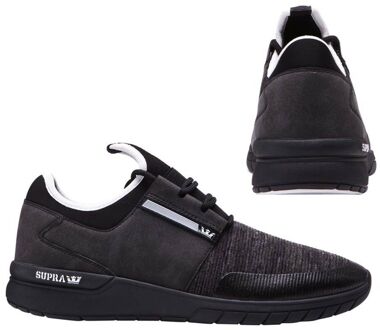 Supra Flow Run Lace Up Heren Casual Hardlooptrainers Zwart Grijs 08021 957 B88D