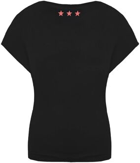 Supra Korte Mouw Ronde Hals Zwart Dames All Caps T-shirt 192225 010 - maat