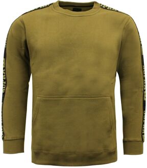 Supra Streeter Crew Neck Sweatshirt Olijf Heren Pullover Trui 102085 382 A38E - maat S