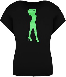 Supra x Heidi Klum Cochs Korte Mouw V-Hals Zwart Dames T-shirt 191902 008 - maat S