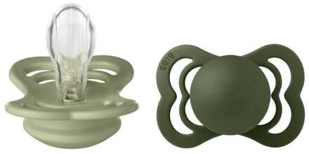 Supreme Pacifier - Stage 1 Fopspeen - 0/6 Maanden - 2 Stuks - Sage / Hunter Green Groen