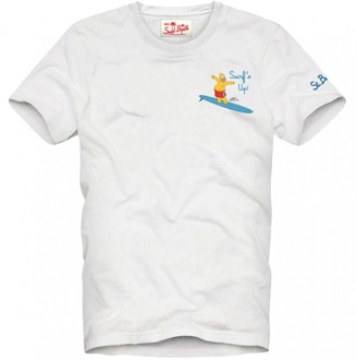 Surf Style T-Shirt Saint Barth , White , Heren - 2Xl,Xl,L,M,S