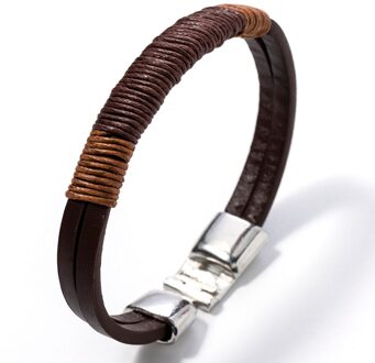 Surfer Mens Vintage Hennep Wrap Lederarmband Armband Manchet Zwart Bruin Armband Jewerly