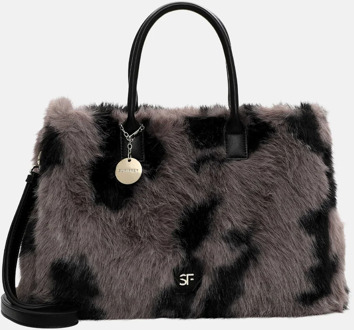 Suri Frey Misty handtas L faux fur grey Grijs