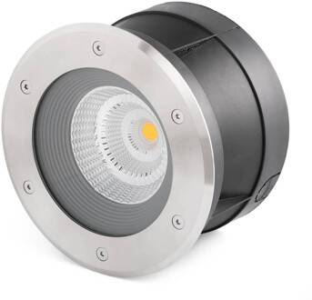 Suria-24 - ronde LED grondspot inbouwlamp, 24° mat nikkel
