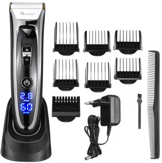 SURKER Professional Rechargeable Electric Hair Clipper Digital Hair Beard Razors Trimmer Men's Cordless Haircut Machine