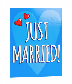 Surprise Card - Just married Blauw