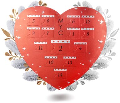 Surprise Heart Adventskalender - 14 juwelen - Goud, roségoud, zilver en kristal Veelkleurig