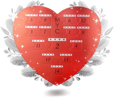 Surprise Heart Adventskalender - 14 Juwelen - Zilver en Kristal - One Size