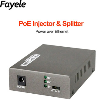 Surveillance IEEE 802.3af/at 50-57V 48V Gigabit POE splitter 5V/3.5A 12V/2A 18V/1A 10/100/1000Mbps for Security CCTV PTZ Camera