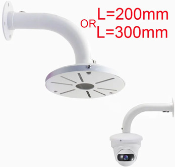 Surveillance Wall Mounting Bracket for Samsung Hikvision Dahua Dome Camera Outdoor Waterproof Extended Steady 200mm or 300mm