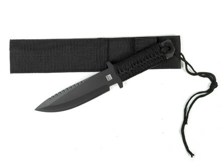 Survival mes van metaal / zakmes - 27 cm - inclusief nylon beschermhoes