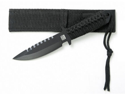 Survival mes - zwart - nylon - 17,5 cm - outdoor