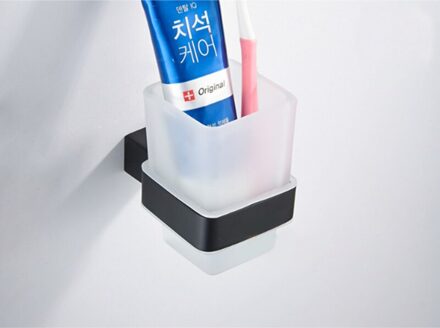 SUS 304 Black Bathroom Hardware Set Stainless Steel Towel Rack Series Paper Holder Robe Hook Toilet Brush Holder Cup houder