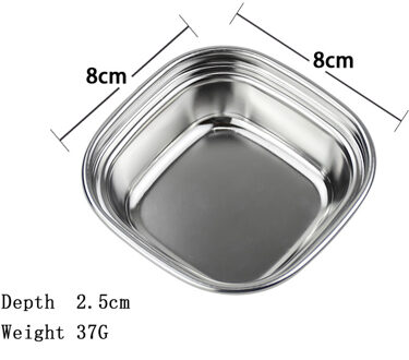 SUS 304 Rvs Peper Gebraden Vlees Saus Gerechten kom Voedsel Kruiden Lade Aparte Sushi Azijn Soja Platen Servies plein 1 kader