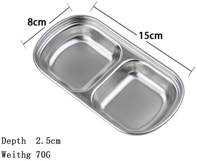SUS 304 Rvs Peper Gebraden Vlees Saus Gerechten kom Voedsel Kruiden Lade Aparte Sushi Azijn Soja Platen Servies plein 2 kader