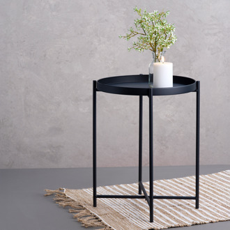 Susan metalen bijzettafel zwart - Ø 38 cm
