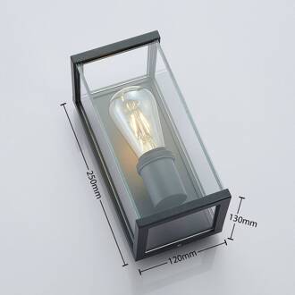 Susanne buitenwandlamp, hoekig, geglazuurd, set van 2 antraciet (RAL 7016)