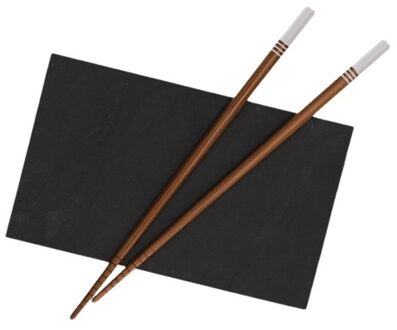 Sushi serveerplank 18 cm met 2 eetstokjes wit