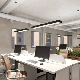 Susi LED kantoor hanglamp, zwart, 120cm, 4000K, DALI zwart (RAL 7021)