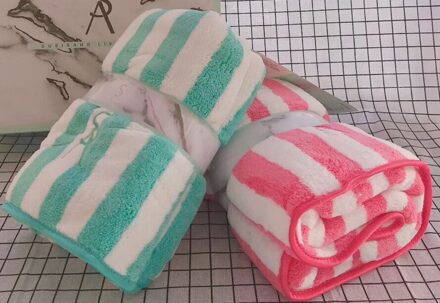 Susisang Vrouwen En Kinderen Kationische Streep Bad Handdoeken, Super Zacht, Ultra-Absorberende, 2 Stuk Badhanddoek Set, Geweldig Voor Zwemmen Dynamic