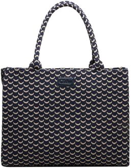 Suus Shopper blauw-zand damestas Multicolor - H 45 x B 35 x D 14 cm