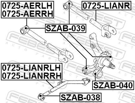 Suzuki Draagarm, wielophanging 0725LIANRLH