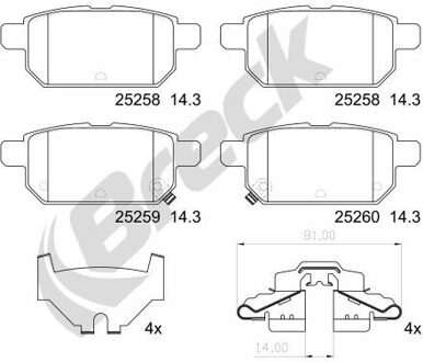 Suzuki Remblokkenset, schijfrem 252580070400