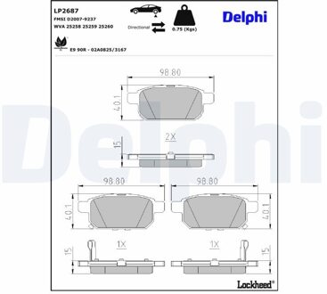 Suzuki Remblokkenset, schijfrem LP2687