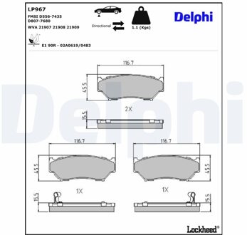 Suzuki Remblokkenset, schijfrem LP967