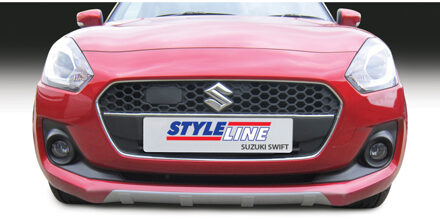 Suzuki RGM Voorspoiler 'Skid-Plate' Suzuki Swift IV 5-deurs excl. Sport 5/2017- Zilver 'Ribbed' GRFSP188S