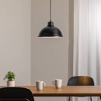 Sven grote hanglamp, 1-lamp, zwart, staal, E27
