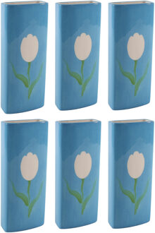 Svenska Living 6x Stuks Radiatorbak luchtbevochtiger/waterverdamper - porselein - 20 x 8 cm