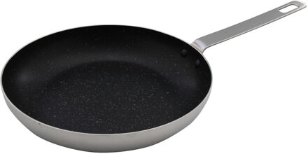 Svenska Living Aluminium koekenpan/hapjespan zilver met anti-aanbak laag 28 cm