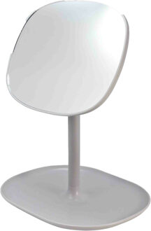 Svenska Living badkamer make-up spiegel - op voet - grijs - 21,5 x 17,5 cm - kunststof