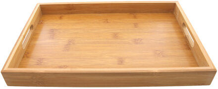Svenska Living Bamboe houten dienblad met handvatten 38 cm - Dienbladen Bruin