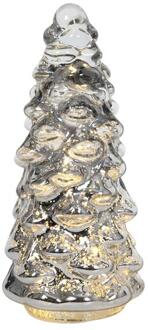 Svenska Living Beeld everlands kunstkerstboom glas LED zilver 20cm