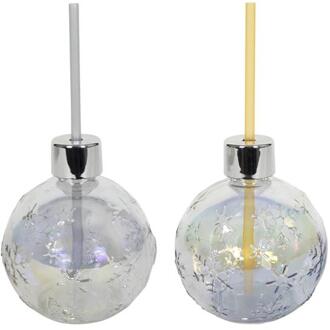 Svenska Living Beker kerstbal met rietje zilver/goud