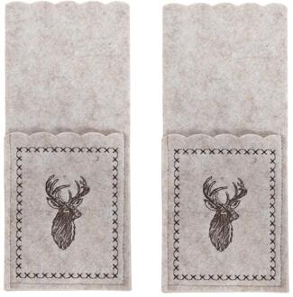 Svenska Living Bestekzakje rendier vilt set a 2 23x10cm beige