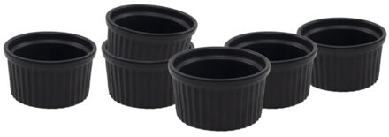 Svenska Living Creme brulee schaaltjes - 12x - zwart - porselein - 9 x 5 cm - 200 ml