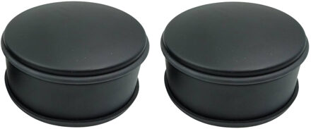 Svenska Living Deurstopper/deurbuffer voor binnendeuren - 4x - mat zwart - rond - 1,2 kg - 12 x 6 cm - met rubberen